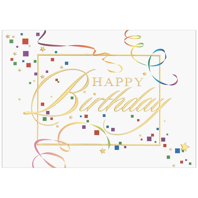 JAM Paper 5.625" x 7.875" Happy Birthday Squares Birthday Cards & Envelopes, 25ct.