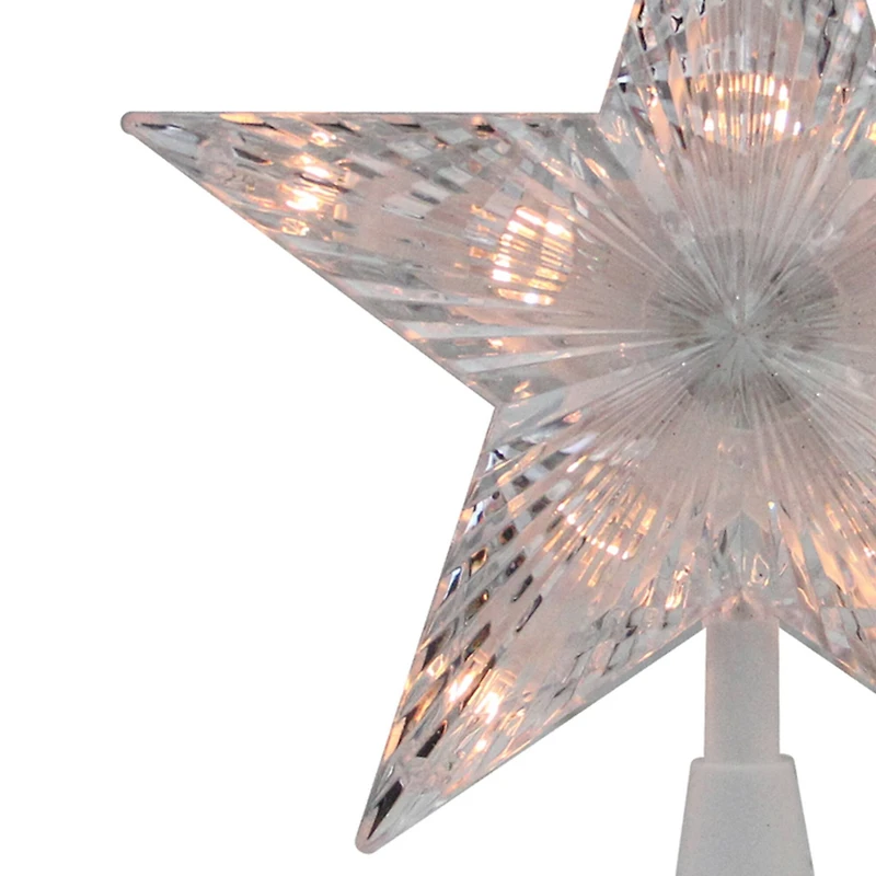 7.5" Clear & White 5-Point Star Tree Topper