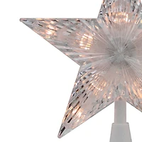 7.5" Clear & White 5-Point Star Tree Topper