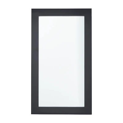 42" Black Rectangle Wood Contemporary Wall Mirror