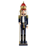 24" Blue and Gold Christmas Nutcracker King with Scepter