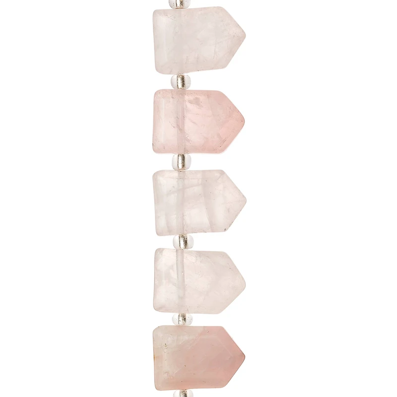 12 Pack: Rose Quartz Arrow Beads by Bead Landing™, 18mm