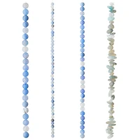 6 Pack:  Blue Agate Stone Beads Value Pack by Bead Landing™