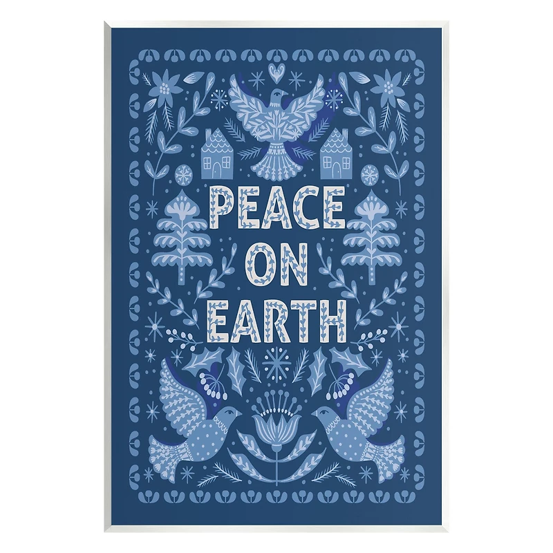 Stupell Industries Peace On Earth Blue Doves Wall Plaque Art