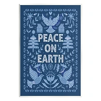 Stupell Industries Peace On Earth Blue Doves Wall Plaque Art