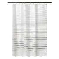 Bath Bliss White Stripe Design Shower Curtain