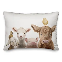 Baby Farm Animals 20" x 14" Indoor/Outdoor Pillow