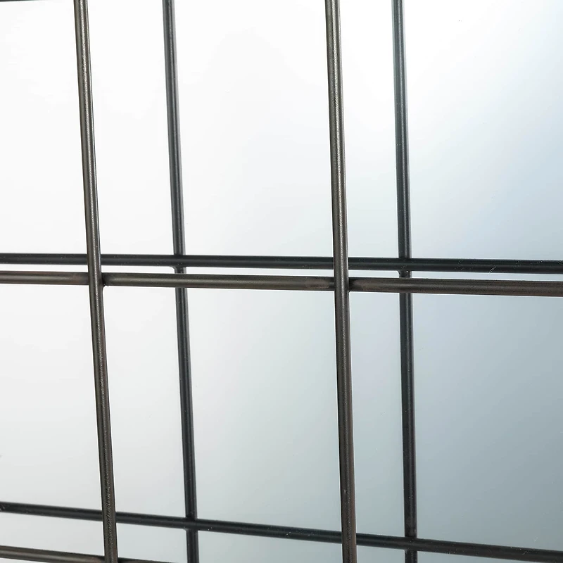 Glitzhome® 31.5" Farmhouse Wooden & Metal Windowpane Rectangular Wall Mirror