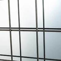 Glitzhome® 31.5" Farmhouse Wooden & Metal Windowpane Rectangular Wall Mirror