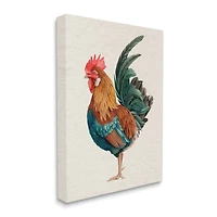 Stupell Industries Traditional Morning Rooster Illustration Elegant Bird Feathers Canvas Wall Art