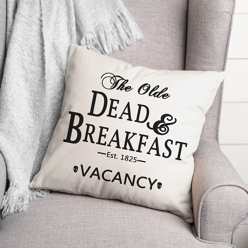 The Olde Dead & Breakfast Stripes Throw Pillow