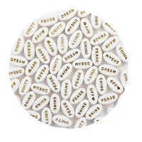 White & Gold Inspirational Word Beads, 60ct. by Creatology™