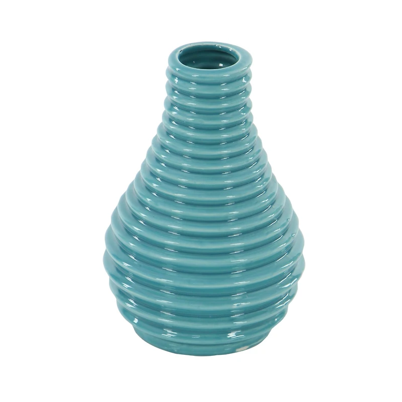 Blue Stoneware Modern Vase Set