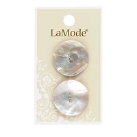 LaMode 1" Natural Shell 2-Hole Buttons, 2ct.