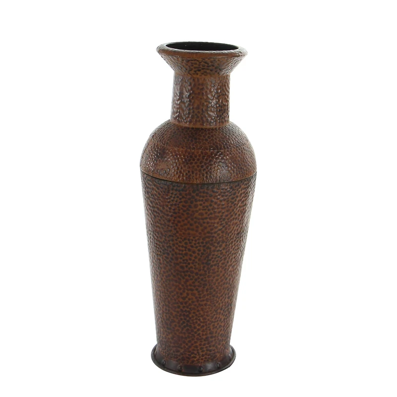 Set of 3 Brown Metal Traditional Vase, 50", 35", 26"