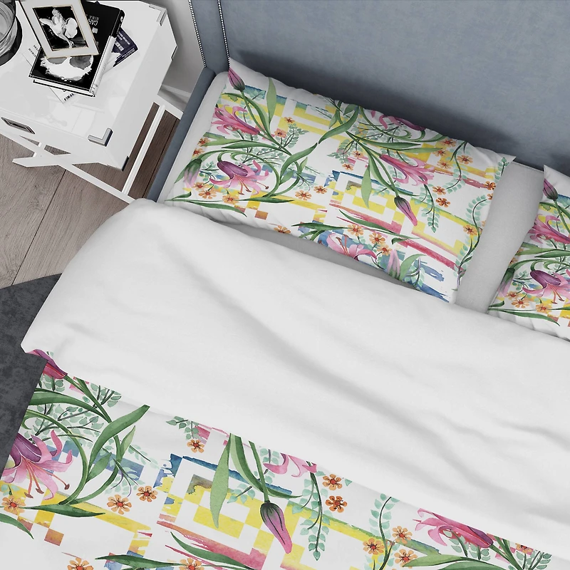 Designart 'Floral Botanical Retro XI' Mid-Century Duvet Cover Set
