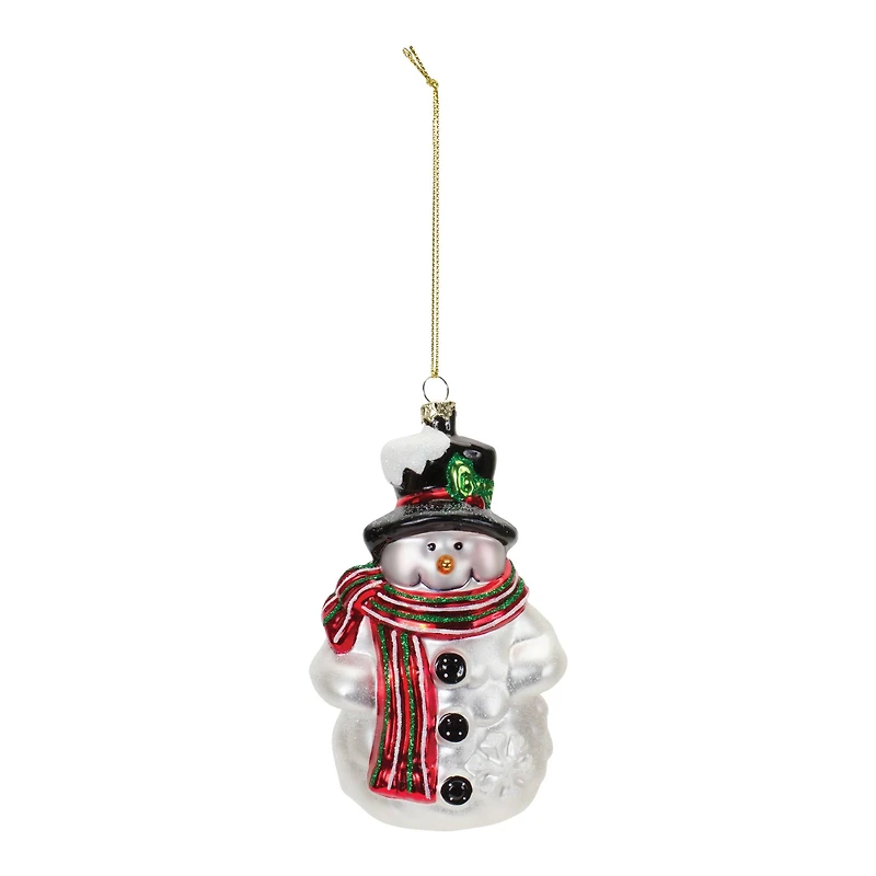6ct. 5" Glittered Glass Snowman Ornaments