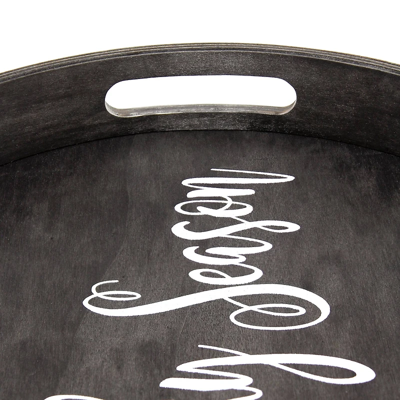 Elegant Designs™ 13.8" Round Spooky Season Serving Tray with Handles