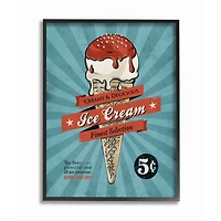 Stupell Industries Retro Ice Cream Parlor Black Framed Wall Art