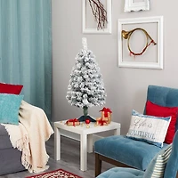 3ft. Unlit Flocked Rock Springs Spruce Artificial Christmas Tree