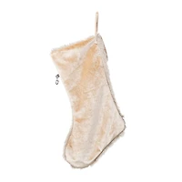 Glitzhome® 21"L Faux Fox Fur Christmas Stocking with Bow