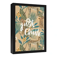 Just Chill Tropical Cheetah Black Framed Canvas Art