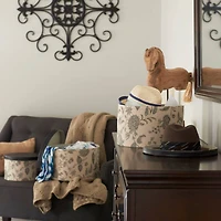 Household Essentials Round Hat Boxes with Lids (Floral)