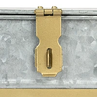 Hello Honey® Silver Rectangular Metal Nesting Storage Boxes with Hasp Lock