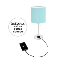 LimeLights White Base Lamp with Charging Outlet