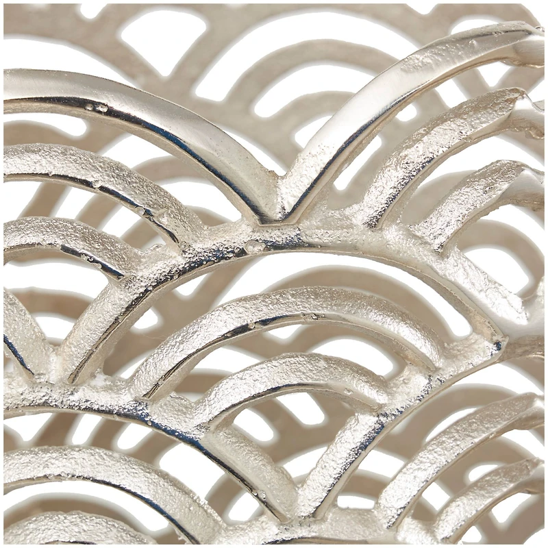 Silver Art Deco Arch Pattern Vase Set