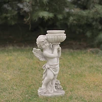 17.5" Cherub Angel Bird Bath Outdoor Garden Statue