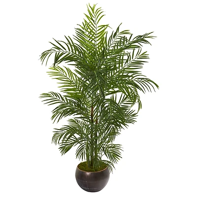 5.5ft. Areca Palm Tree in Brown Planter