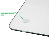 Mind Reader 24" Clear Glass Desk Pad
