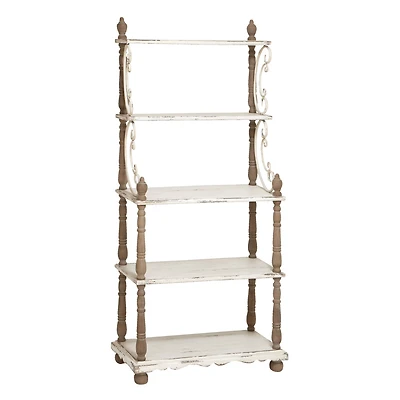 White Wood Farmhouse Shelving Unit