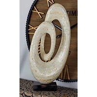 30" White Polystone Abstract Sculpture