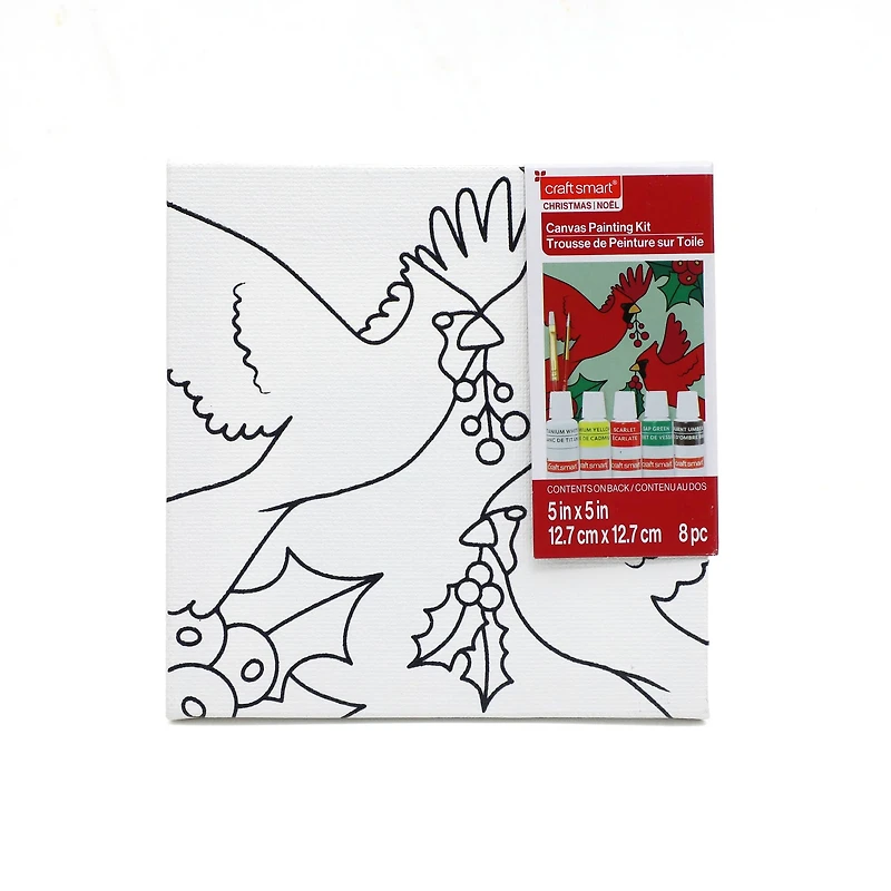 5" x 5" Christmas Cardinals Canvas Painting Kit by Artist's Loft™