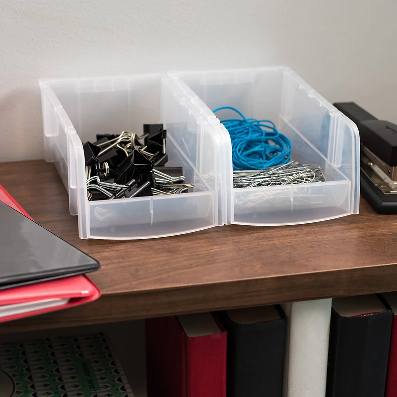 IRIS Small Clear Plastic Stacking Bin