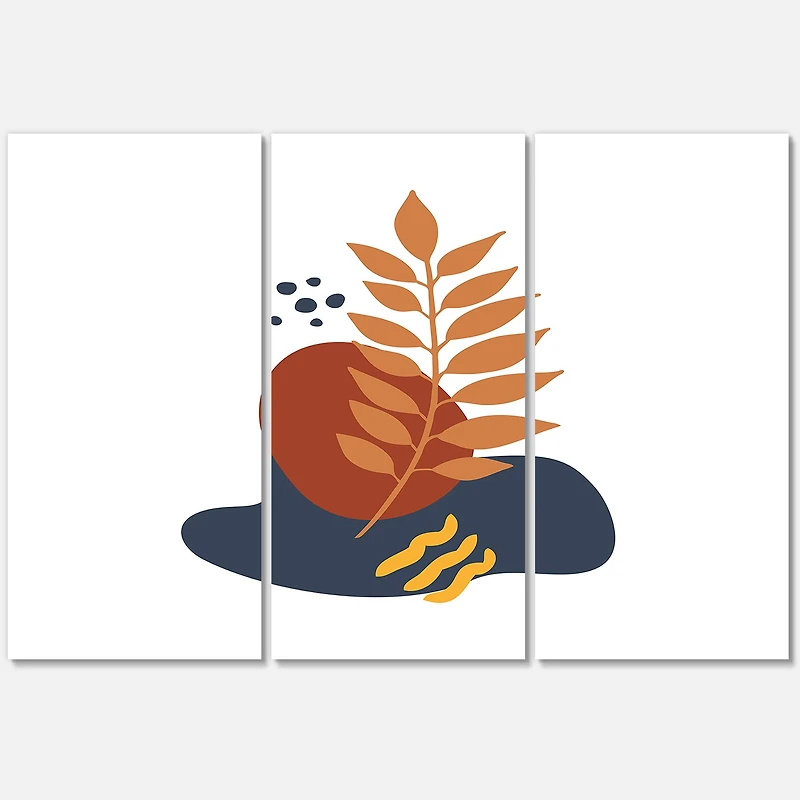 Designart - Abstract Flowers On Minimal Shapes VIII