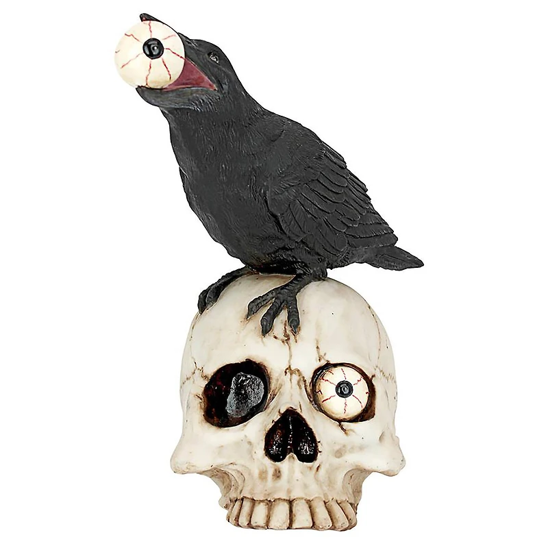 Design Toscano 5.5" All-Seeing Harbinger of Doom Raven & Skull Statue