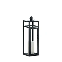 17" Black Dramatic Geometry Lantern