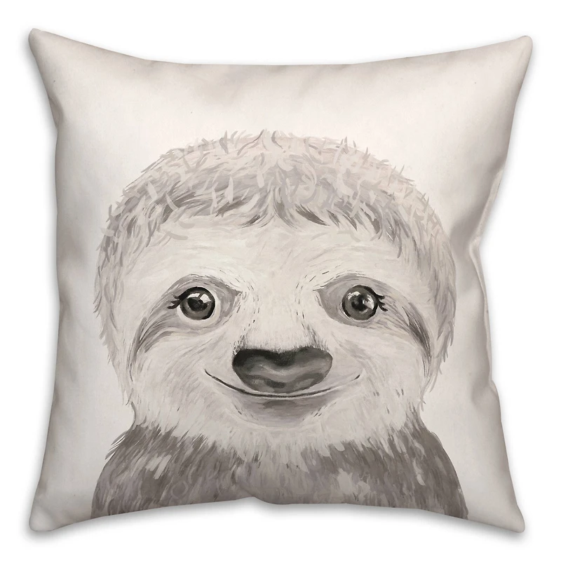 Baby Sloth 18" x 18" Throw Pillow