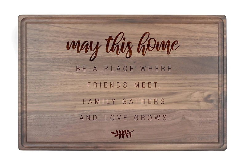 May This Home 17" x 11" Walnut Cutting Board