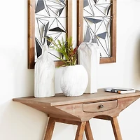 14" White Ceramic Contemporary Vase