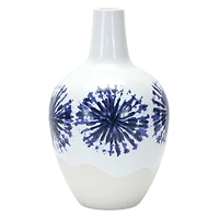 11" Two-Tone Tie Dye Design Ceramic Vase