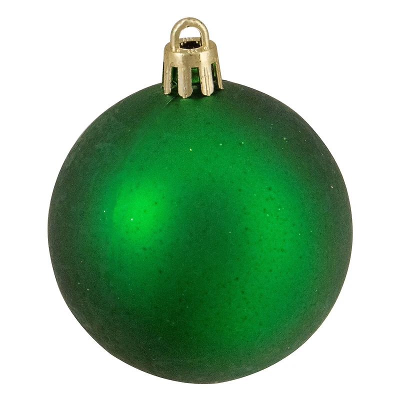 24ct. 2.5"  Xmas Green 4-Finish Shatterproof Christmas Ball Ornaments