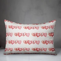 XOXO Hearts Pattern Rectangle Throw Pillow