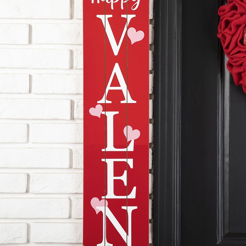 Glitzhome® 5ft. Wooden Happy Valentine's Day Porch Sign