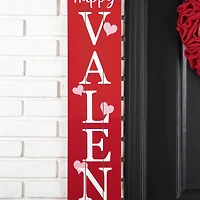 Glitzhome® 5ft. Wooden Happy Valentine's Day Porch Sign