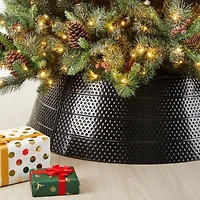 Glitzhome® 40.5" Christmas Black Hammered Metal Tree Collar
