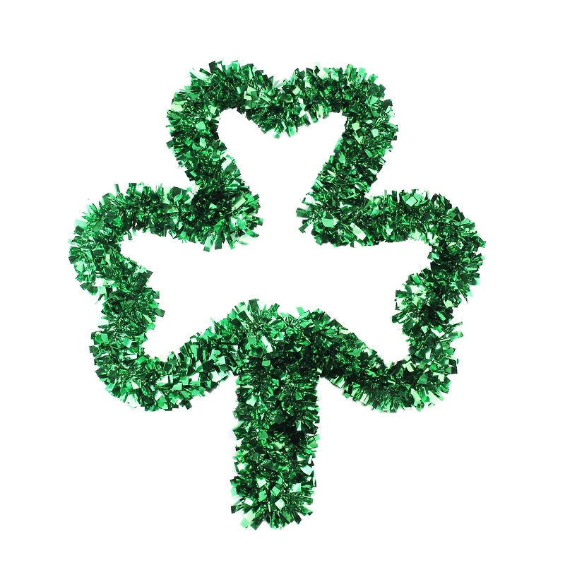 17" St. Patrick's Day Irish Tinsel Shamrock Window Silhouette Decoration